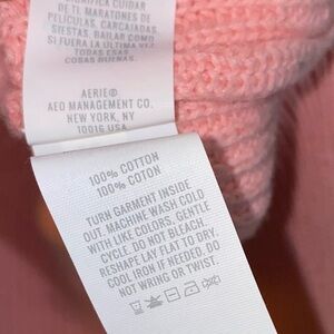 AERIE Pink Quarter-Zip Knit Sweater XL NWT 100% cotton
